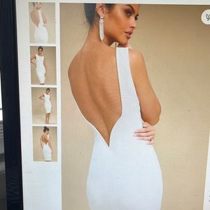 Lulus So Stunning White Backless Midi Dress